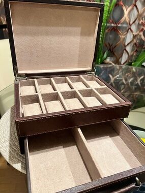 Fossil Leather Watch and Jewelry Organizer - Multi-Compartment